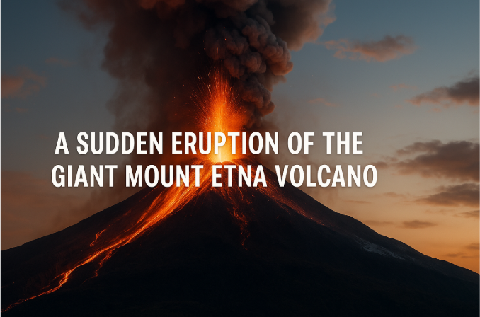A Sudden Eruption of the Giant Mount Etna Volcano